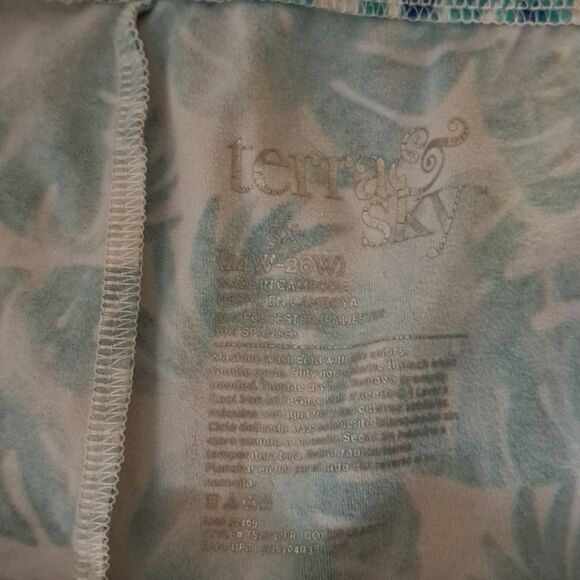 Terra & Sky Tropical Leaf Print Lounge pajama pants size 3X - Picture 3 of 5